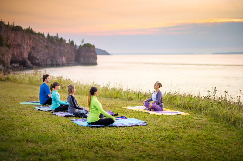 Fundy Cliffside Yoga Kayaking Tourism Nova Scotia Canada